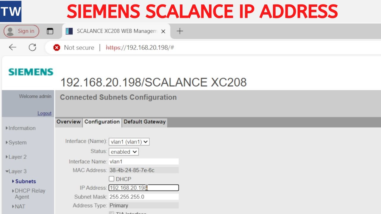 Setting the IP Address of Your Siemens Scalance Ethernet Switch