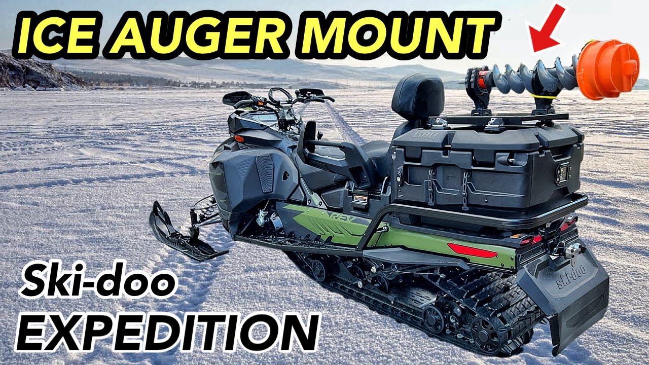 DIY Snowmobile Ice Auger Mount | Skidoo Expedition Cargo Box Mods
