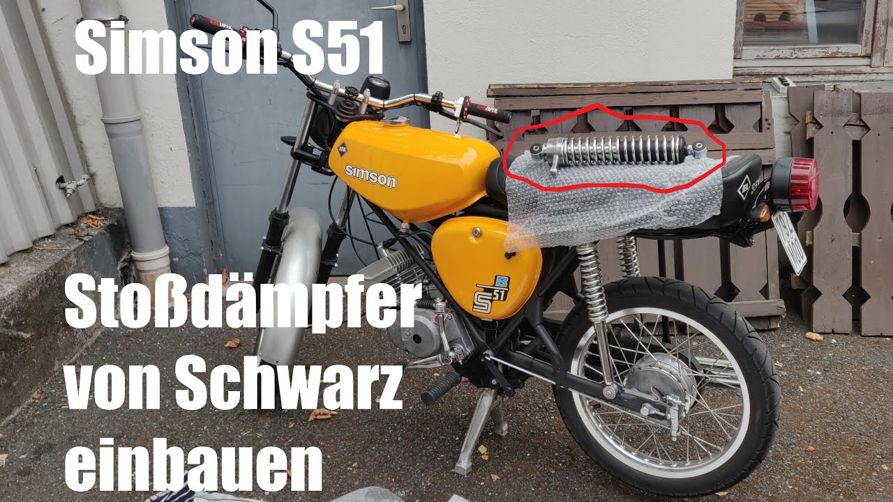 Stoßdämpfer von der Firma Schwarz in die Simson S51einbauen