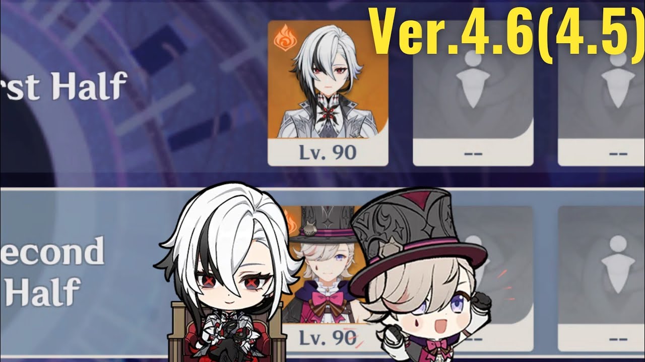 【原神】Ver.4.6(4.5) 召使＆リネの両単騎で螺旋12層 星9クリア/ Ver.4.6 Spiral Abyss Floor 12 Arlecchino ＆ Lyney ☆9 Stars
