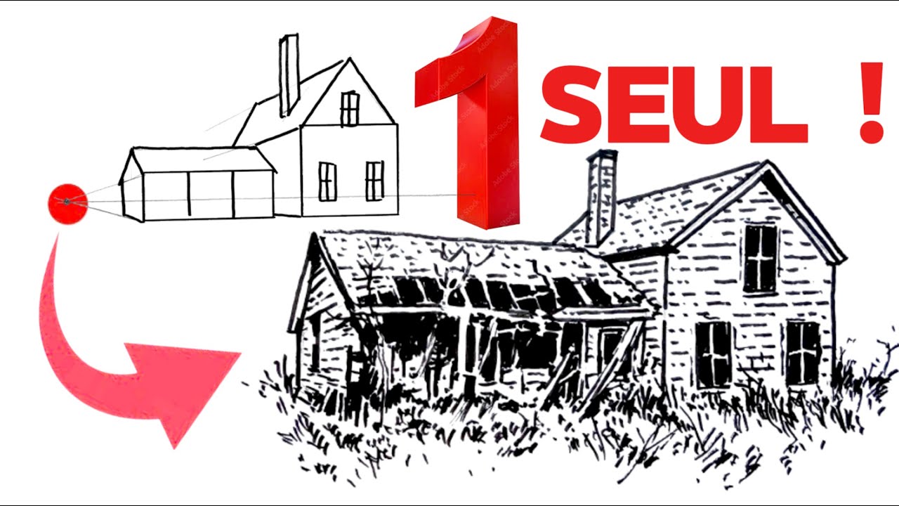 Dessiner une MAISON en PERSPECTIVE à 1 POINT ! Étape par étape !