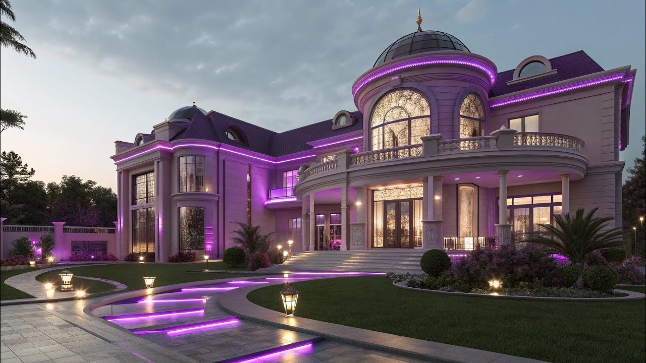 Futuristic🏡 Dream 🪴Home🌲 Showcase |🪴 Ultra-Realistic Purple 🌲Luxury Palace Tour 🏡✨