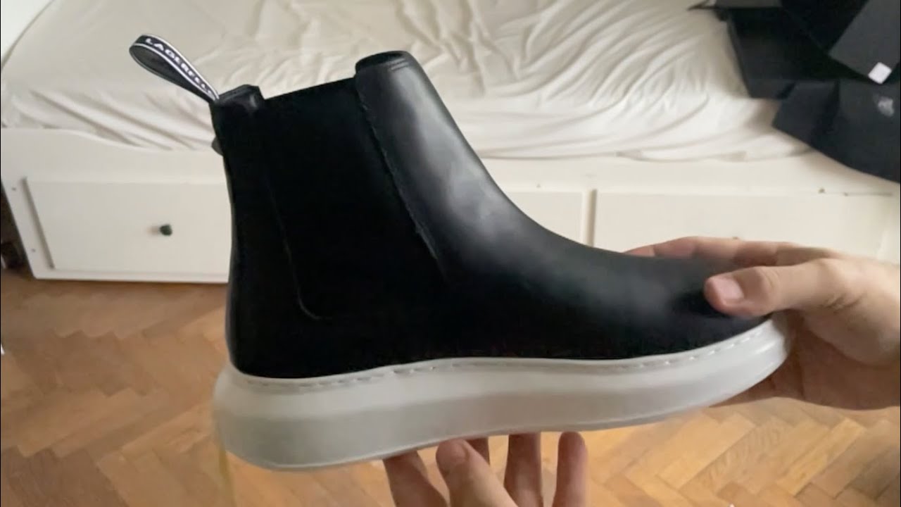 KARL LAGERFELD - Kapri Mens Maison Gore Mid Boot,  Black-White