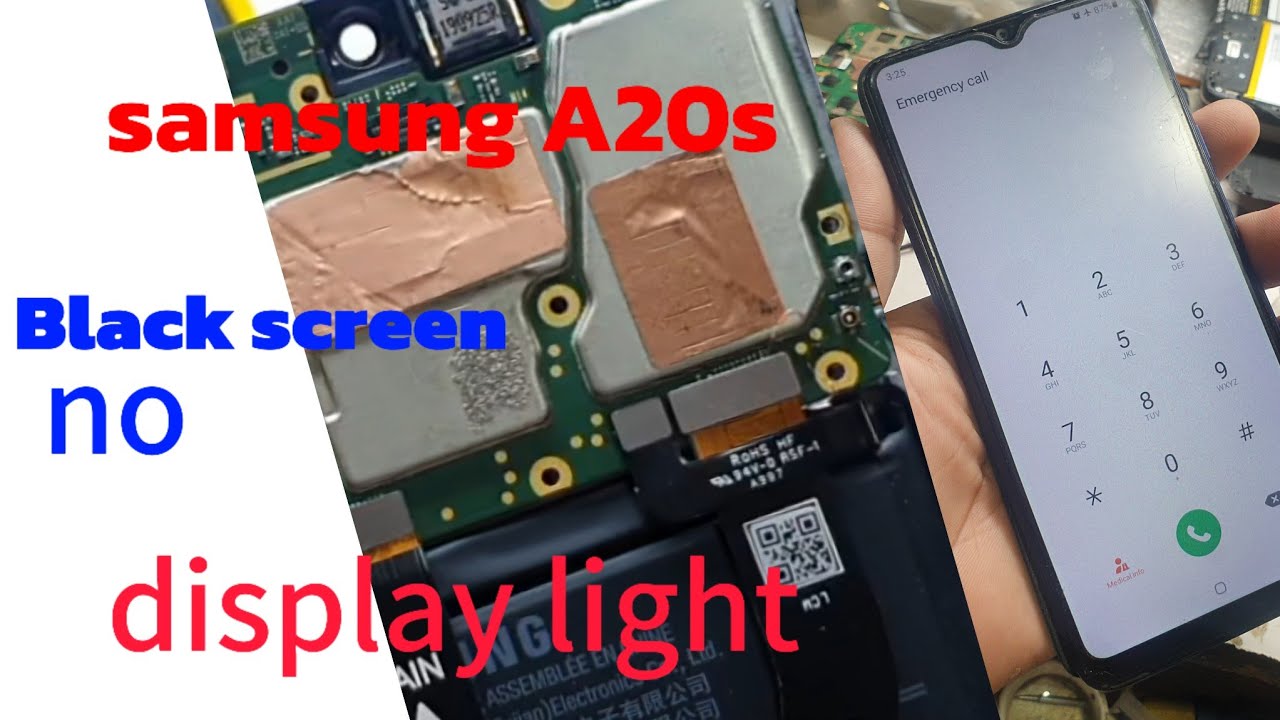 Samsung A20s Black screen no display light  solution