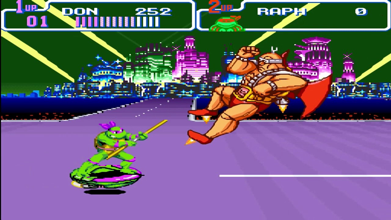 TMNT IV: Turtles in Time (SNES) walkthrough - Neon Night Riders