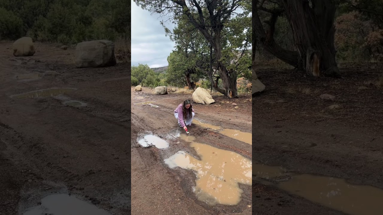 stuck in a mud pit with no 4WD !  #rainyday #hiking #vanlifer