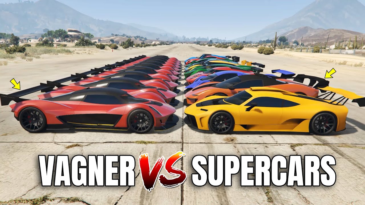 GTA 5 ONLINE - VAGNER VS 10 FASTEST SUPERCARS (WHICH IS FASTEST?) | DRAG RACE