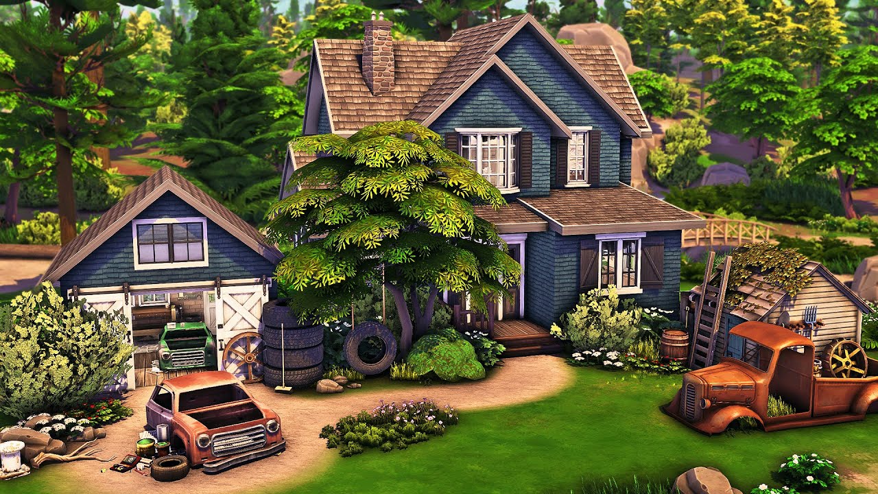 Мастерская и дом отца-одиночки | The Sims 4 Скоростное строительство