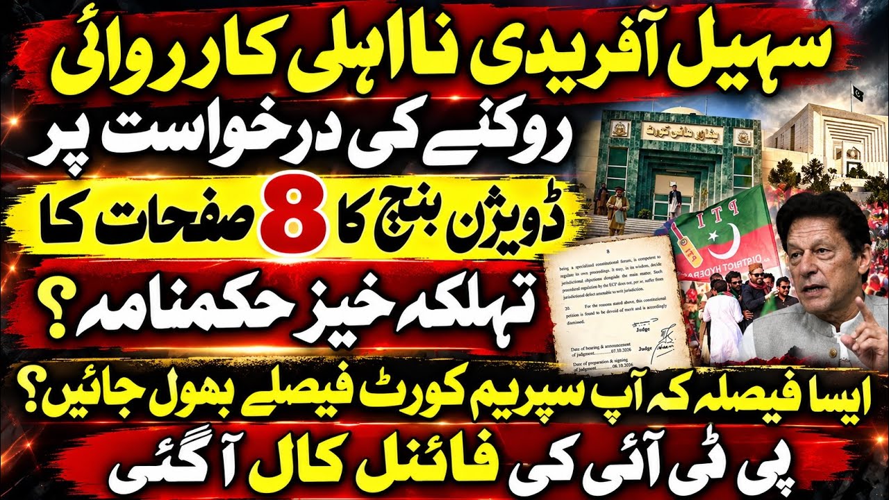 An explosive 8-page order on Sohail Afridi&rsquo;s petition against ECP&rsquo;S disqualification proceedings?PTI
