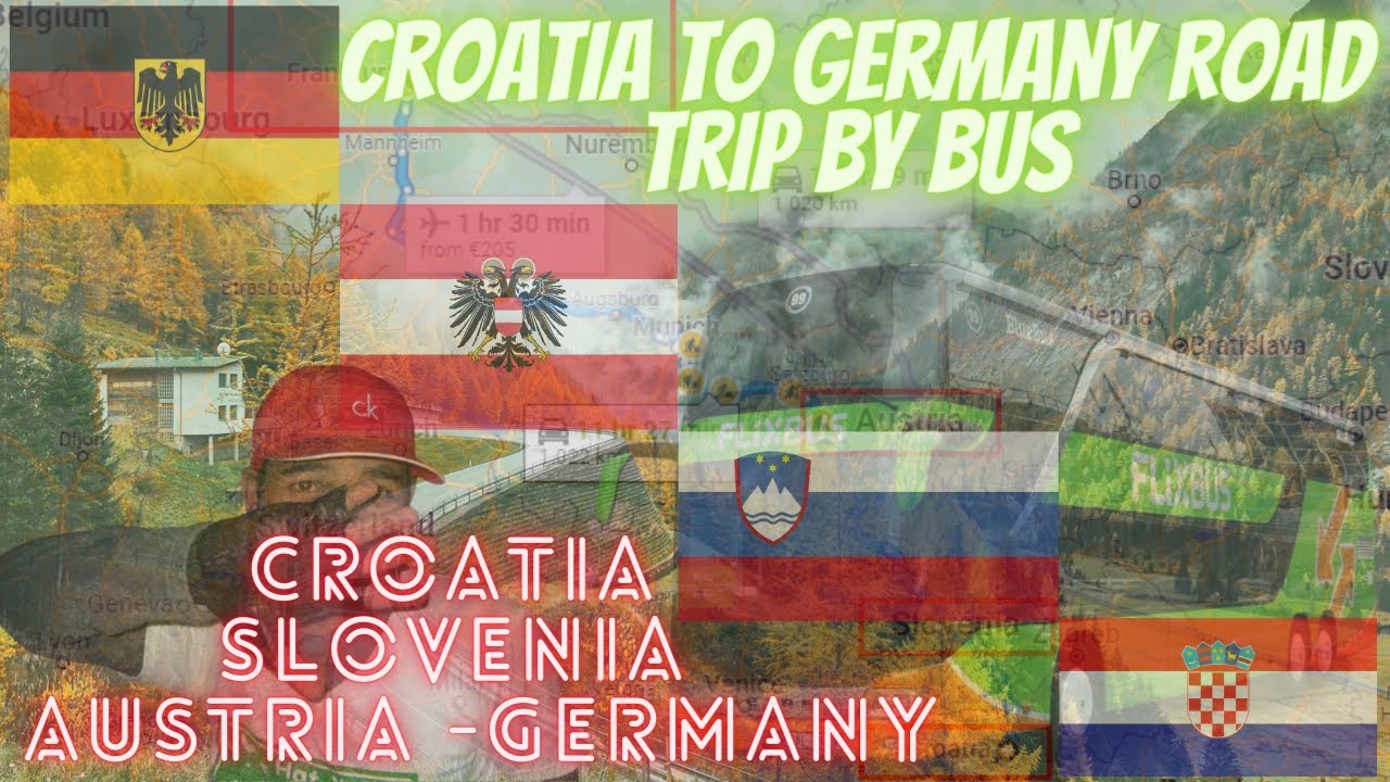 Croatia to Germany Road Trip by BUS //Traveling 4 Countries In 1 Day//🇮🇳 ✈️🇭🇷 🇸🇮 🇦🇹 🇩🇪-▶1080p