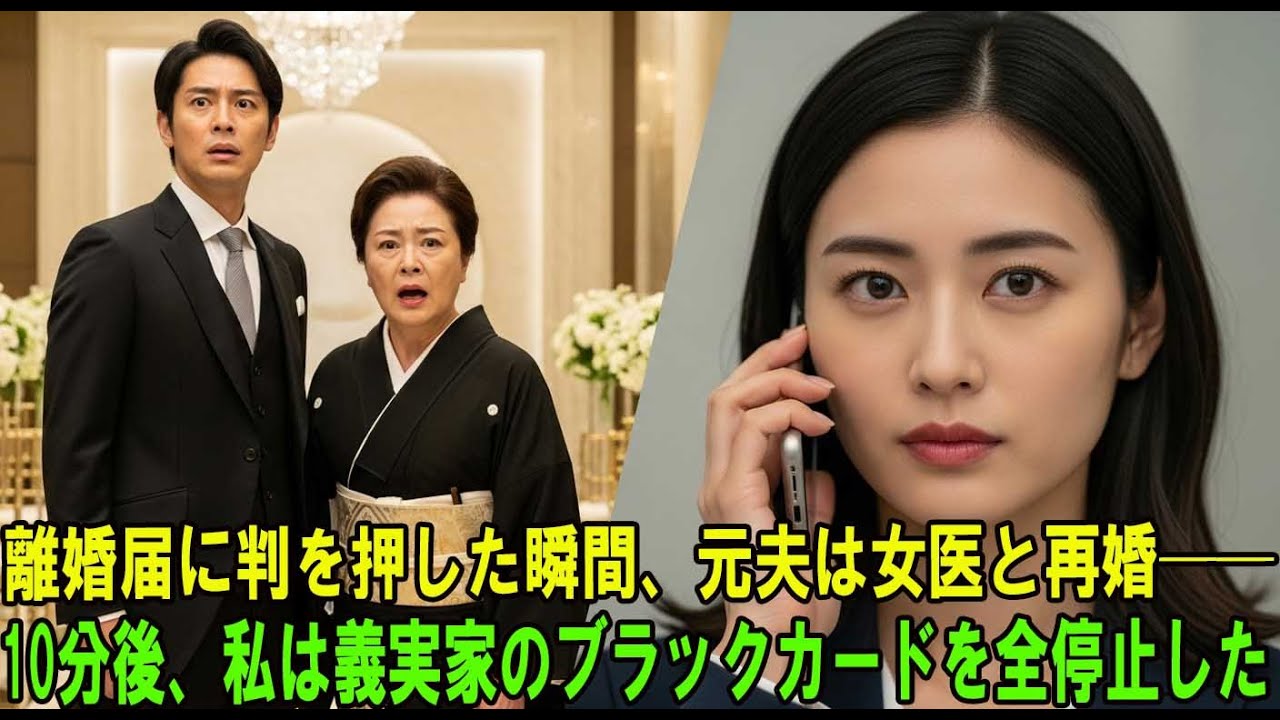 離婚届に判を押した直後、女医と再婚した元夫。私はその10分後、義実家のブラックカードを全て利用停止にしました。