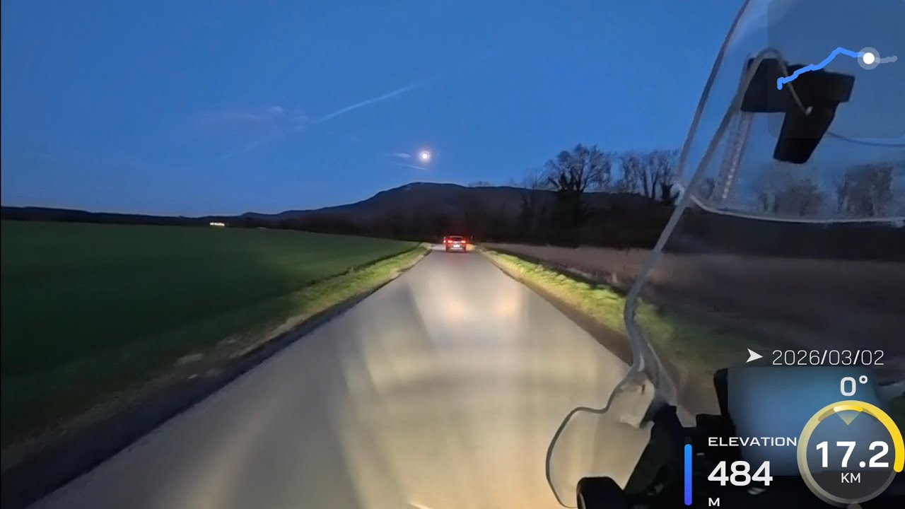Evening  Ride in Geneva - pure sound (no music)