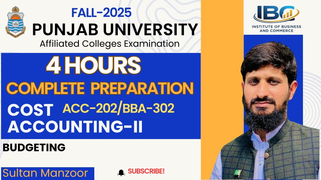 Part-4 Budgeting#education #accounting entries#cost # PU# affiliated # how#exampreparation 