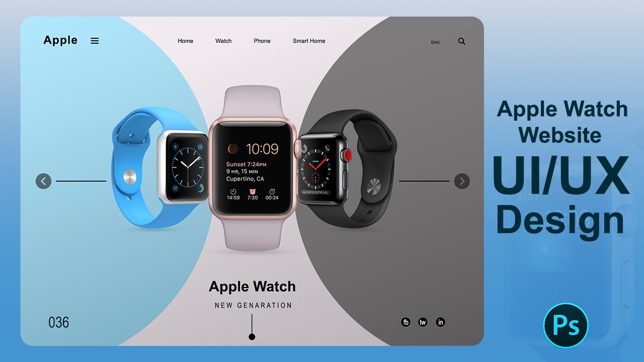 Eye-Caching Apple Watch Website UI Design In Photoshop Tutorial