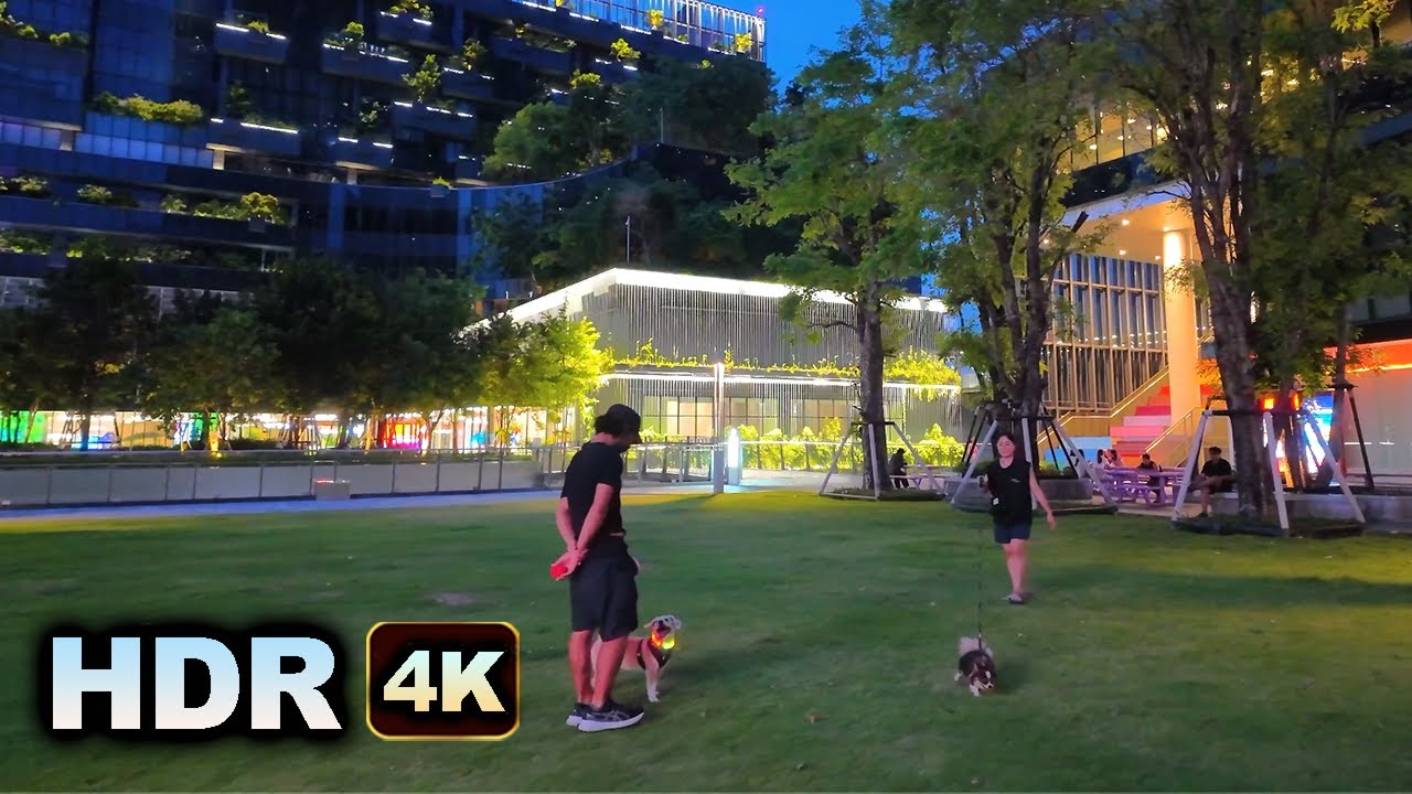 HDR 4K //  Bangkok True Digital Park  Udom Suk BTS Station Walk to Punnawithi  -  Virtual Thailand