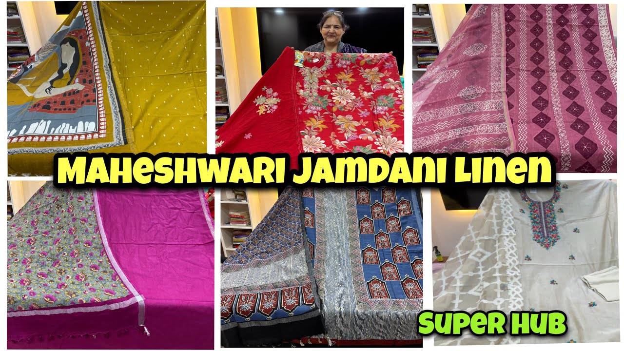 Linen, Maheshwari, Jamdani,Handloom, Muslin Suits | Free Shipping | Super Hub | Shwetadhiraj 