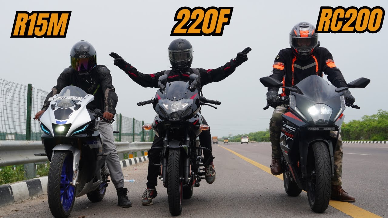 2024 Pulsar 220F vs KTM RC200 vs Yamaha R15M Drag Race