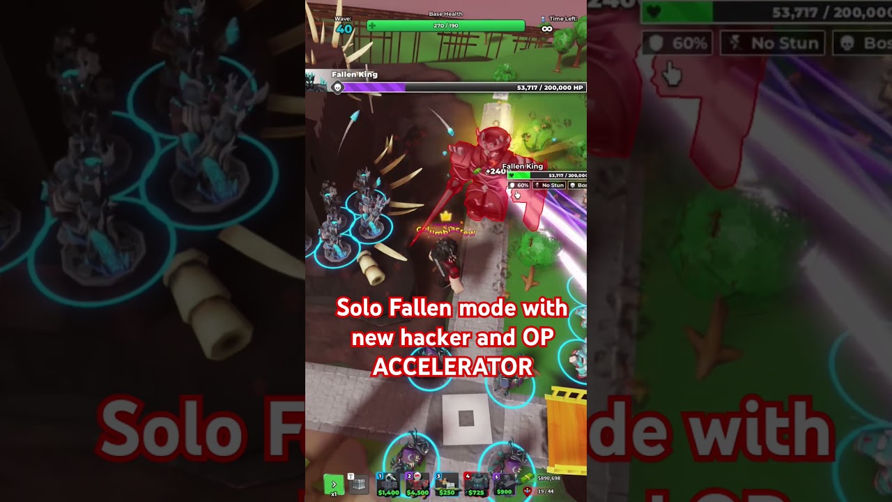 Solo Fallen mode with new hacker tower (Tower Defense Simulator) #roblox #towerdefensesimulator