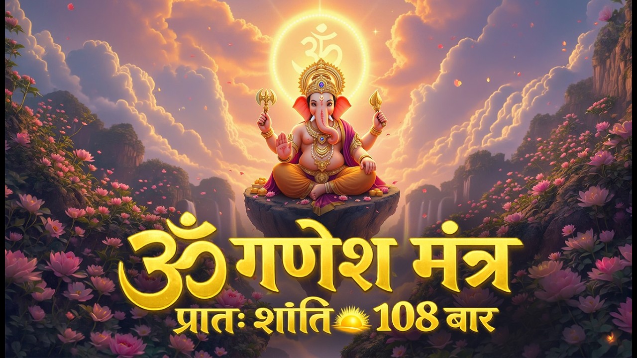 🪈 Morning Ganesha Mantra with Flute | 108 Times | Remove Obstacles