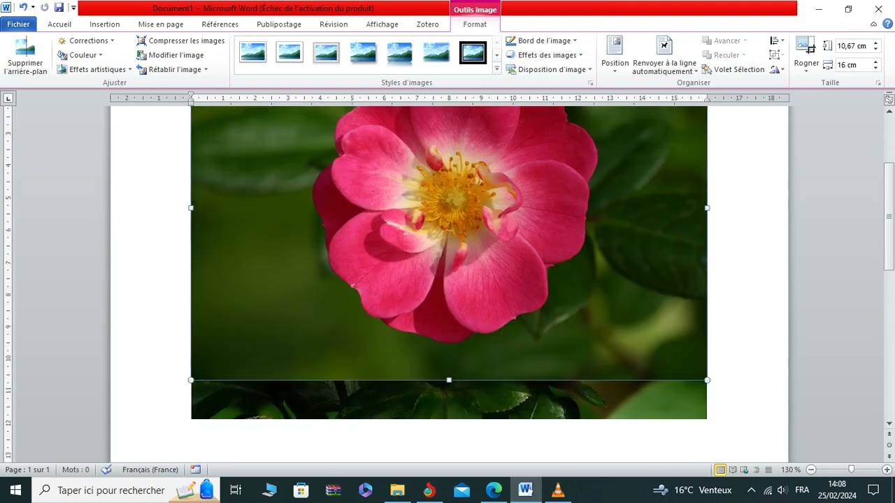 Fusionner deux images sur word
