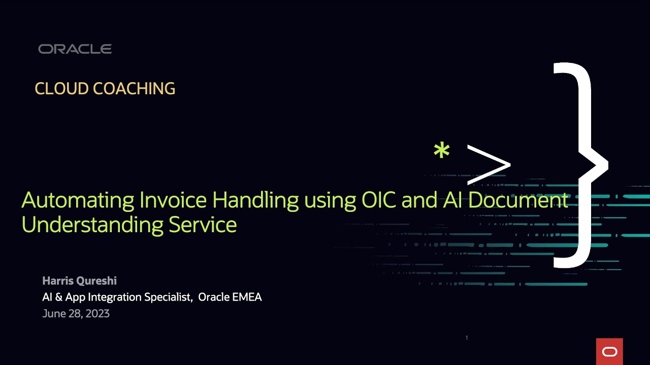 Cloud Coaching - Automating Invoice Handling using OIC and AI Document Understanding Service