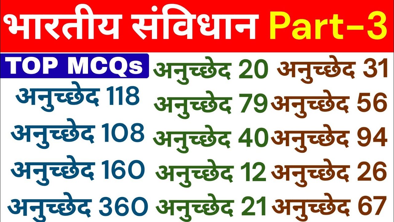 Master Indian Polity: Top 30 MCQ on Articles for All Exam | Top 30 MCQ Indian Constitution Articles 
