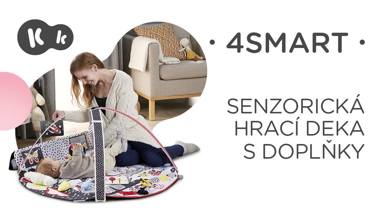 Kontrastní senzorická podložka 4SMART Kinderkraft | se smyslovou koulí | s 12 kontrastními kartami