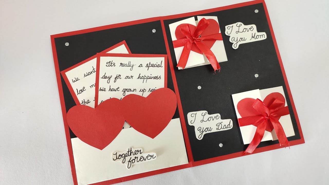 Anniversary Greeting card for Mom and Dad / How to make Anniversary Greeting Card for parents