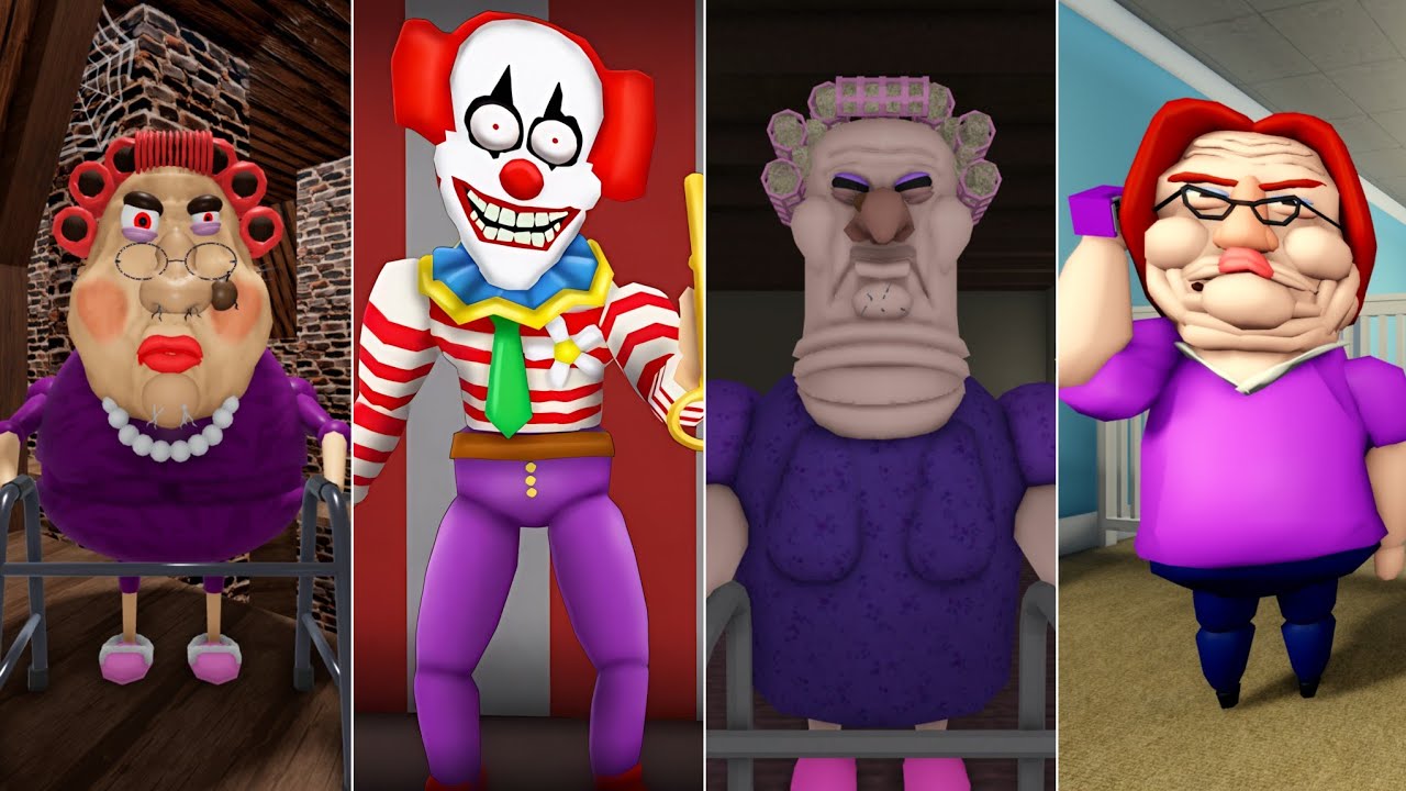 ESCAPE EVIL GRANDMA, EPIC CHOPPER'S CARNIVAL BREAKOUT, GRUMPY GRAN, BETTY'S NURSERY ROBLOX OBBY