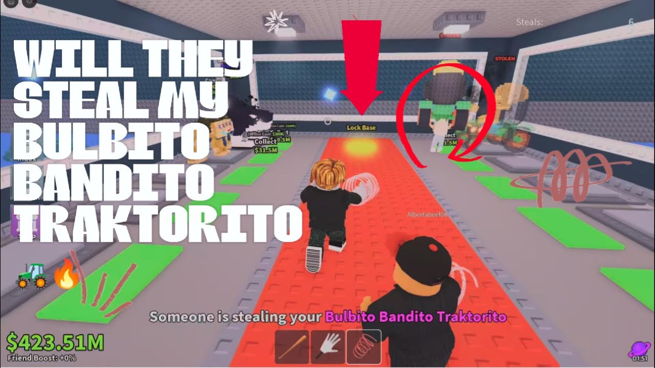 Stealing BRAINROT Roblox – SOMEONE TRIED TO STEAL MY BULBITO BANDITO TRAKTORITO!!!