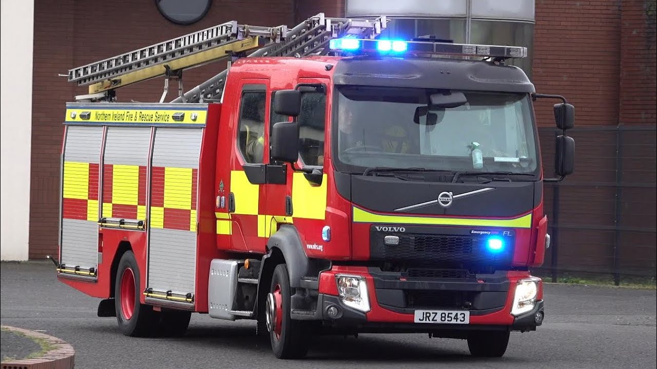 Fire engines responding and driving around Northern Ireland