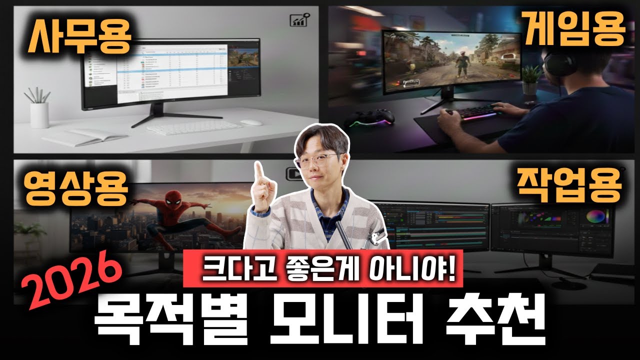 2026 모니터 추천 32인치 27인치 구매 가이드 | 사무·게임·영상·작업용 딱 정해드립니다! | 삼성 LG MSI 가성비 모니터