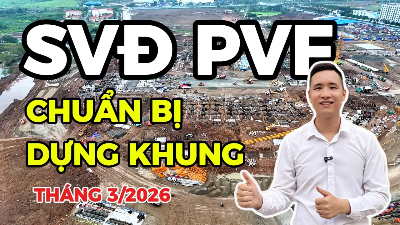 Tiến độ thi công sân vận động PVF Hưng Yên tháng 3/2026