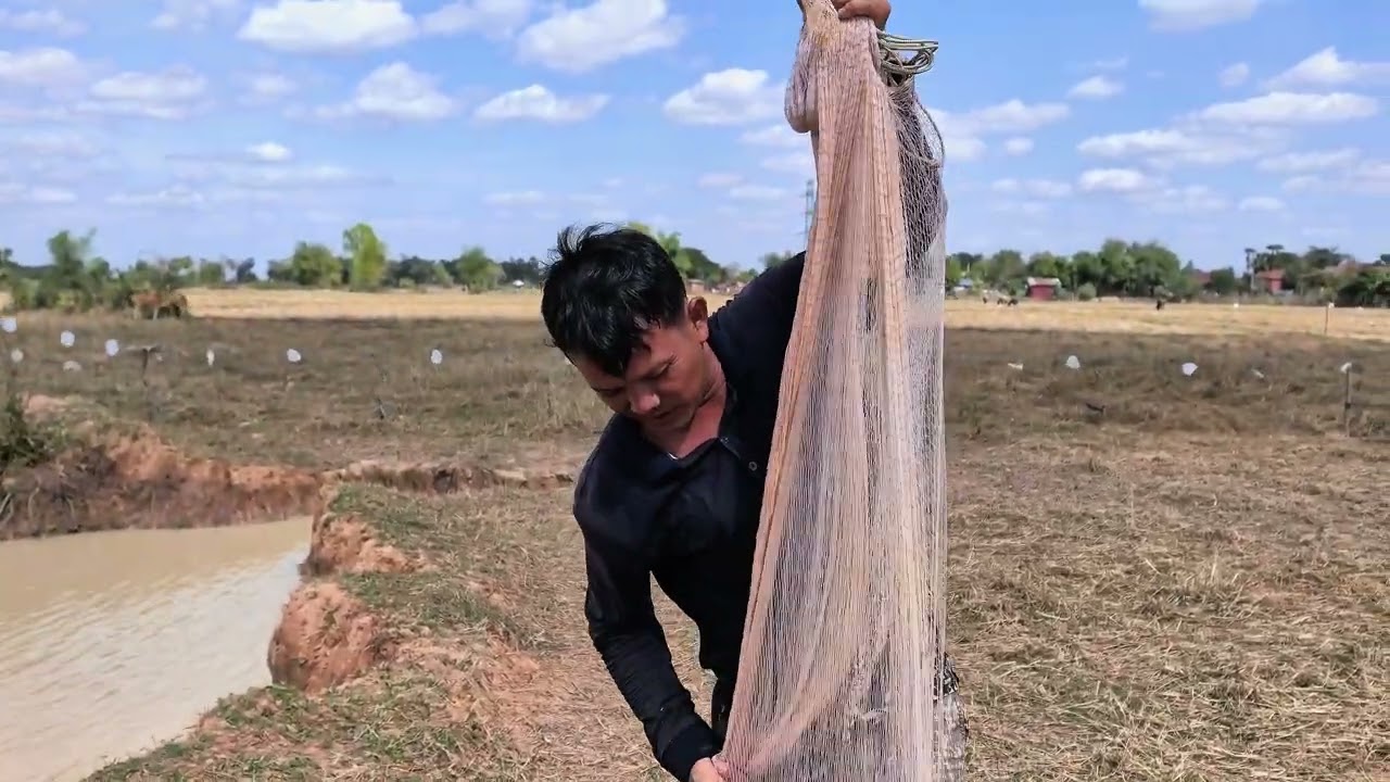 បង់សំណាញ់យកត្រីធ្វើភ្លា បានច្រើនហើយត្រីល្អៗទៀត