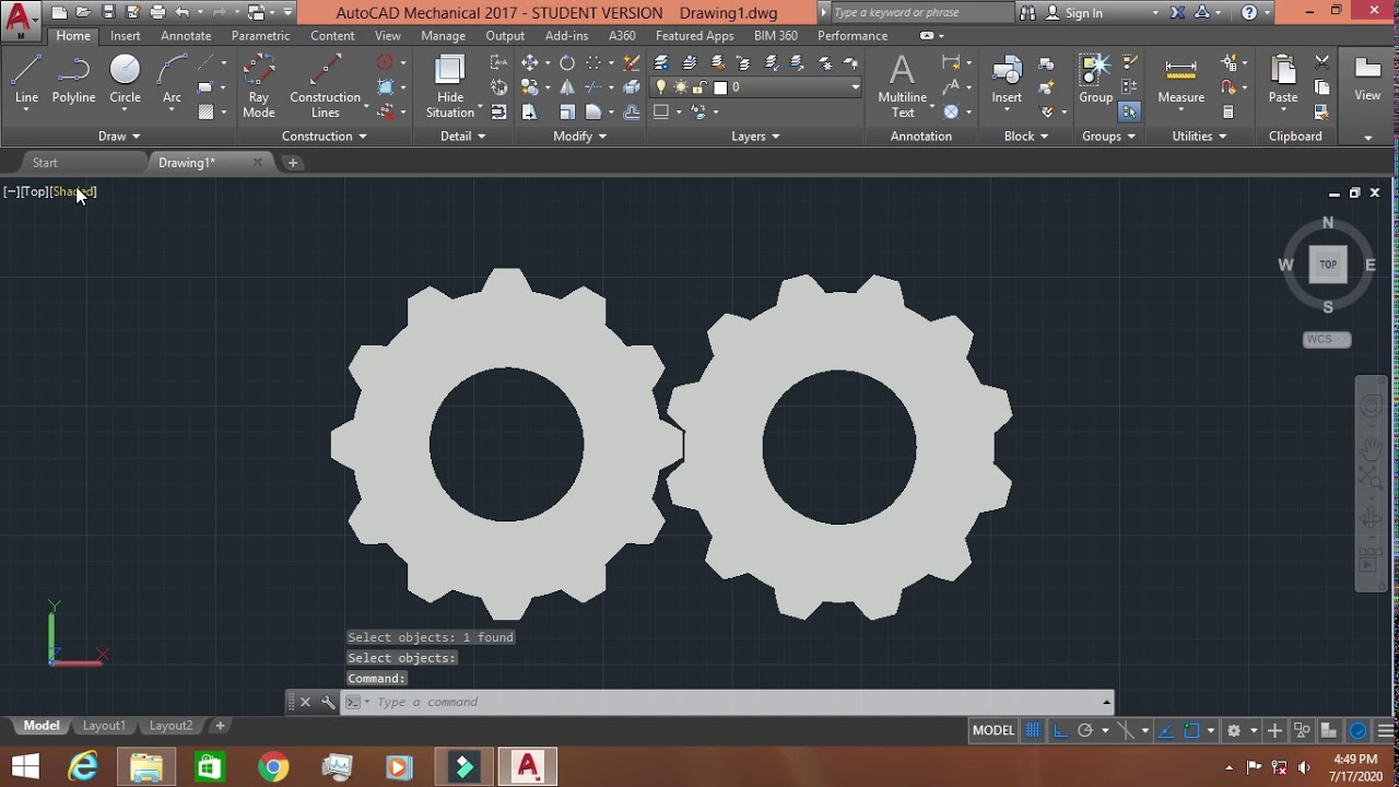 3D Gear Rotate Motion Animation In AutoCAD - Script (Rotate) Command
