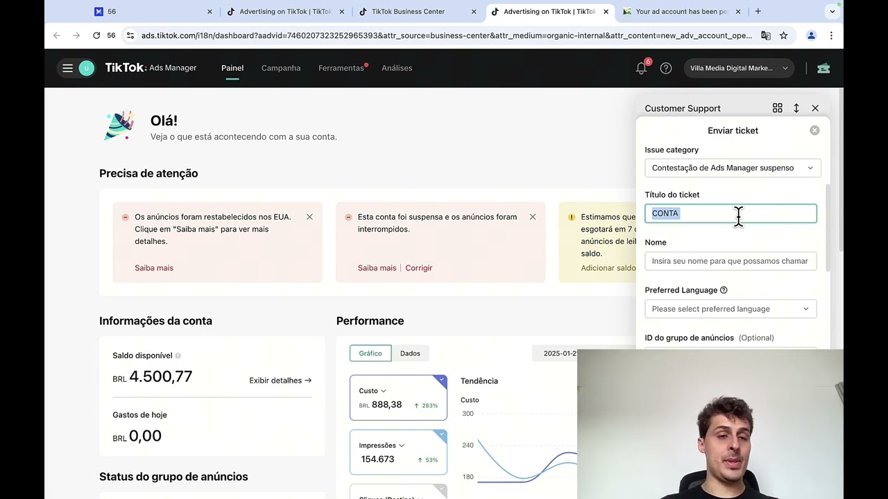 TIKTOK ADS - AULA 5 - COMO REATIVAR UMA CONTA SUSPENSA