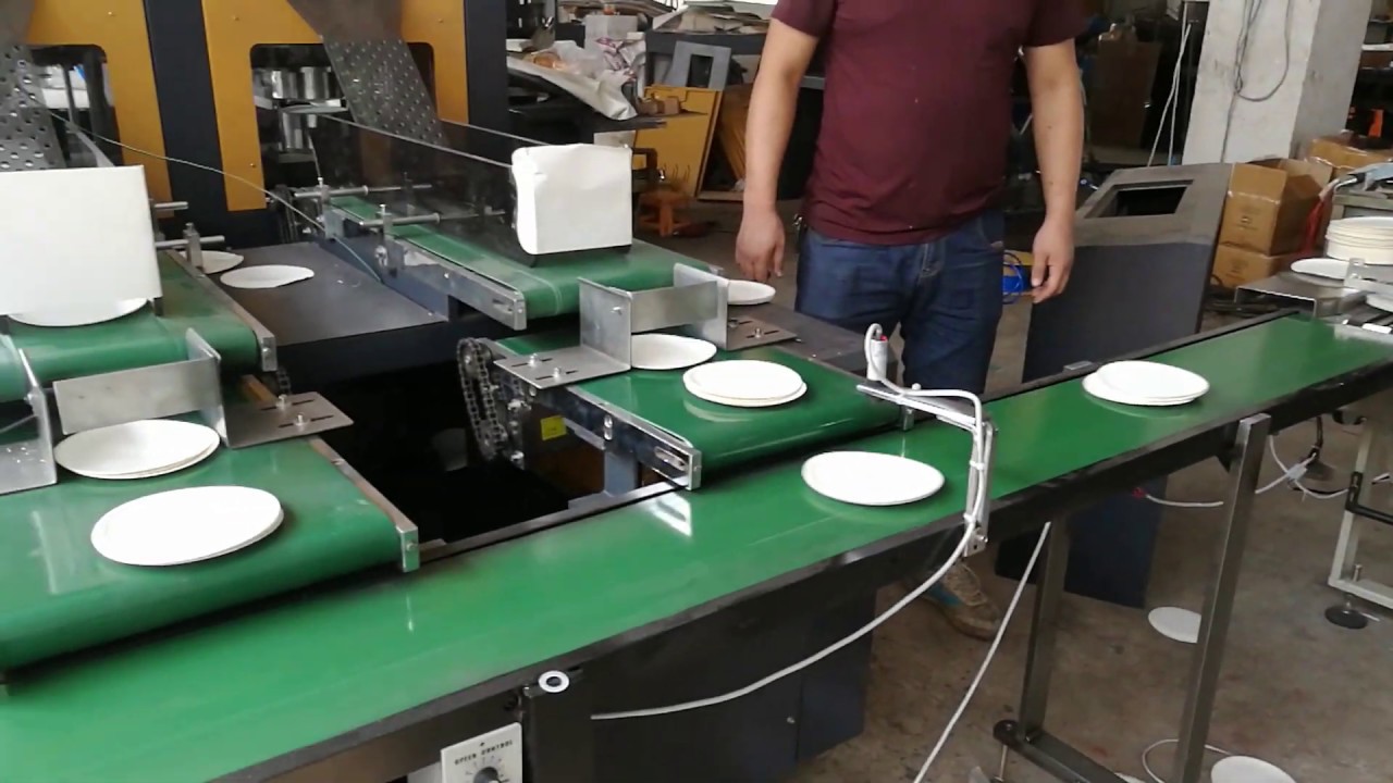 JBZ-500 Automatic Hydraulic Paper Meal Plate Moulding Machine with Conveyor and Packing Machine