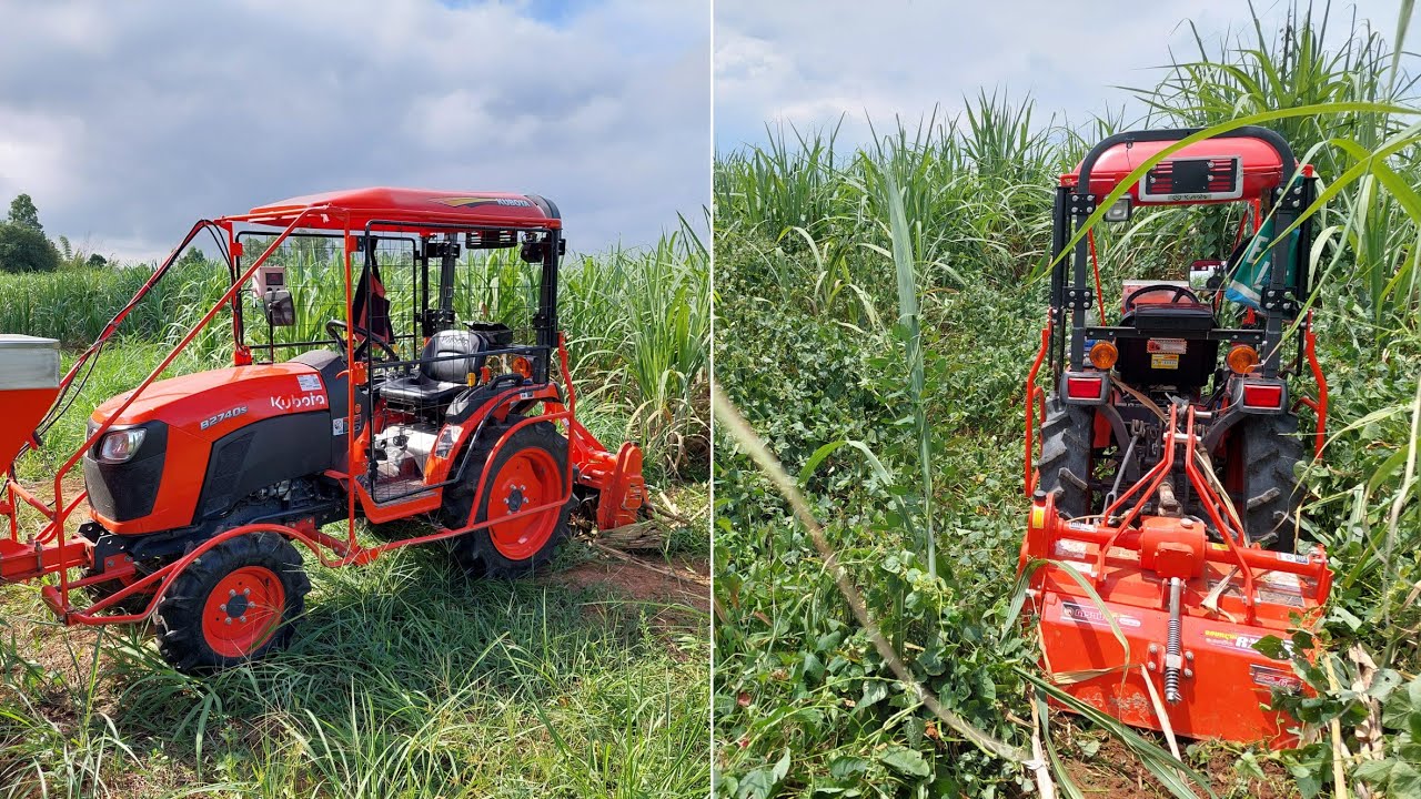 kubota b2740s  ปั่นหญ้ารก# kubota khmer farm#kubota cambodia