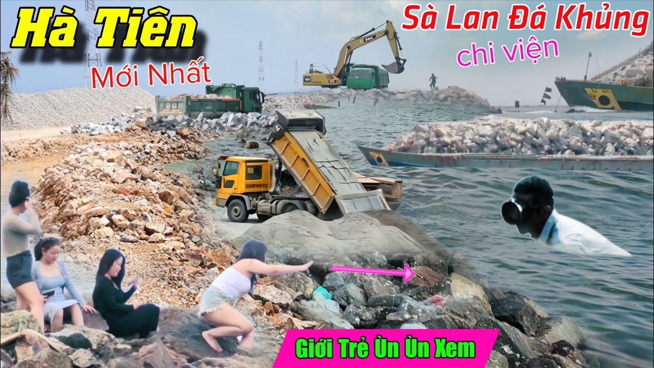 Mới nhất Hà Tiên bất ngờ chi viện sà lan đá khủng khiếp giới trẻ ùn ùn đi xem