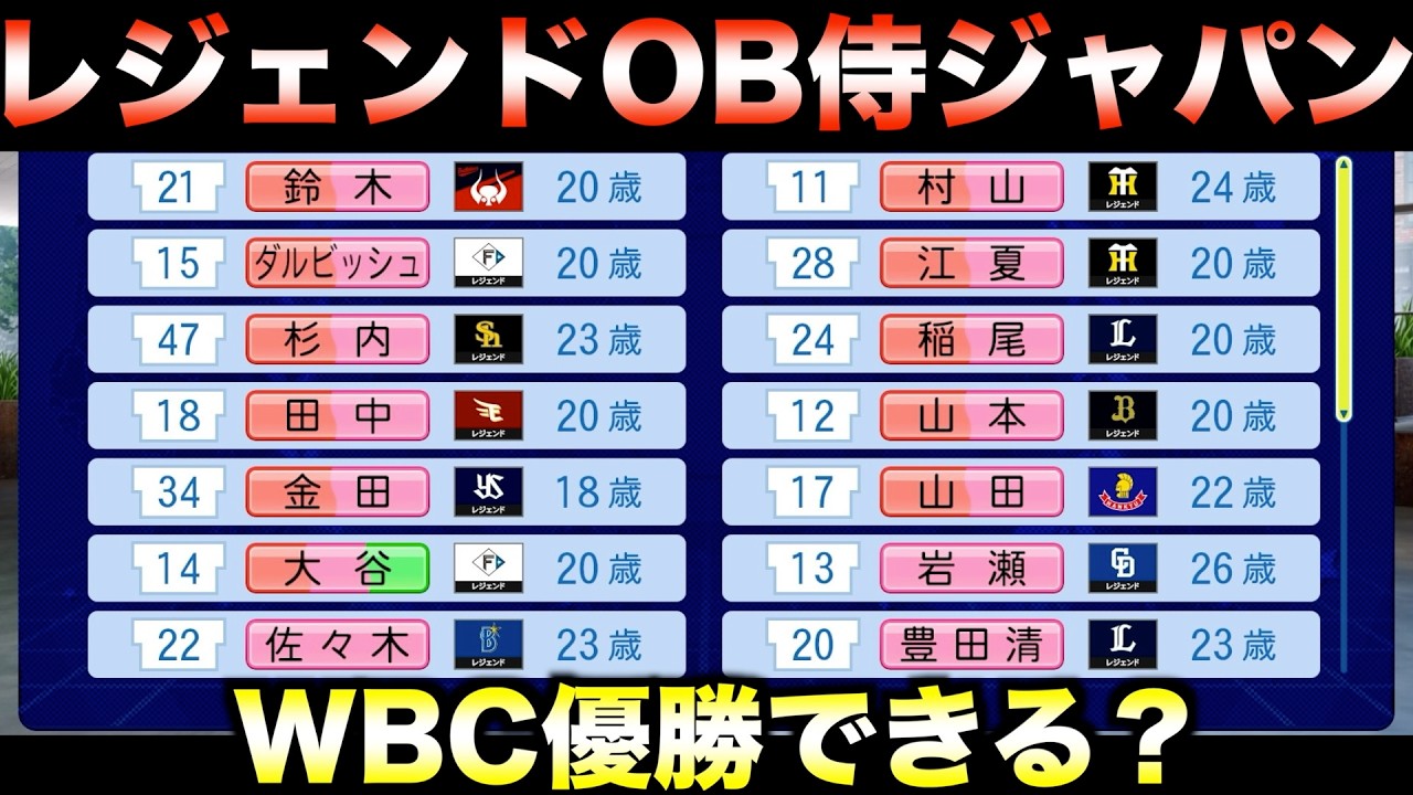 【ドリームチーム】プロ野球歴代最強侍ジャパンはWBC優勝できるのか？【eBASEBALLパワフルプロ野球2025】