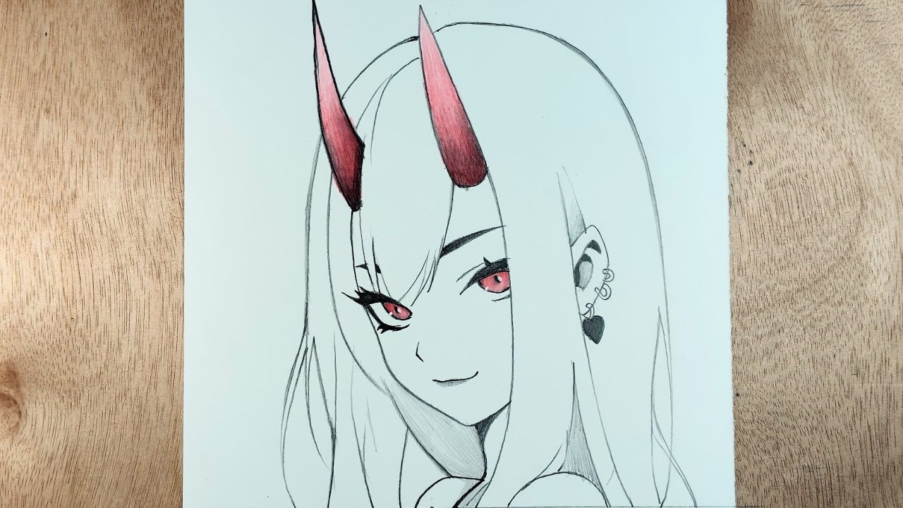 How to Draw a Demon anime  Girl 😈 | easy for beginners 