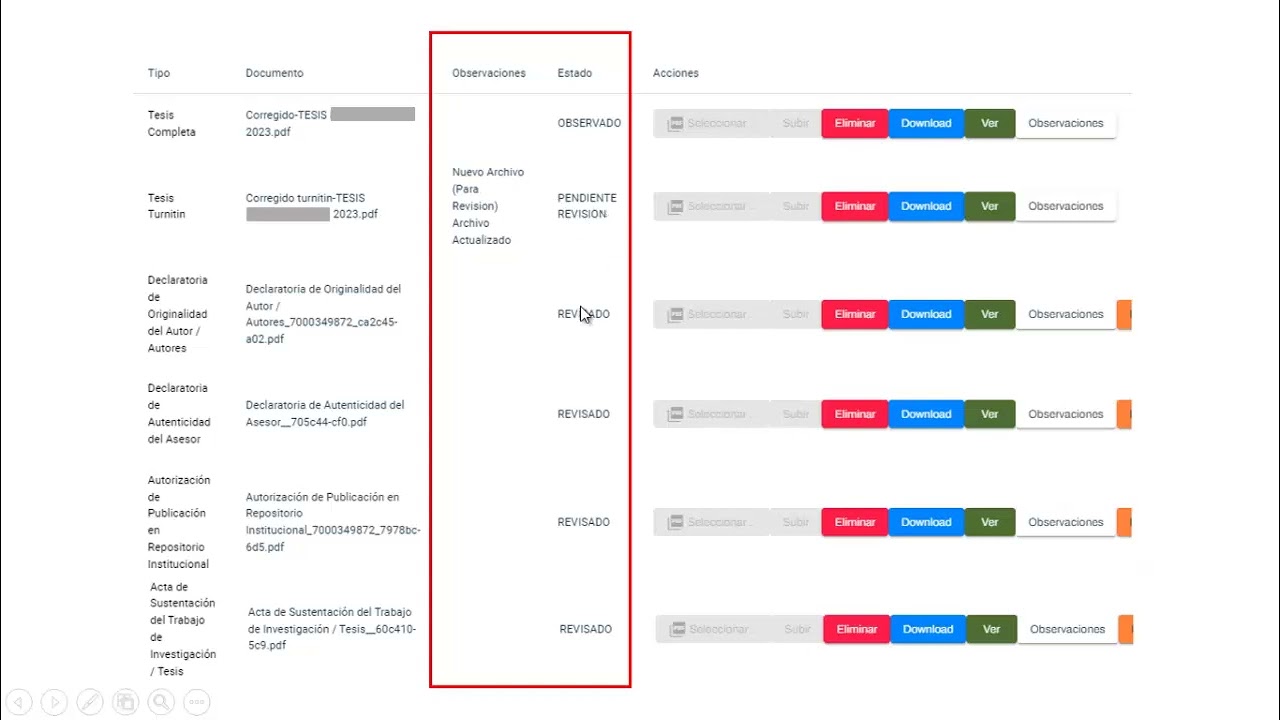 [TESIS] Subir correcciones TRILCE para URL