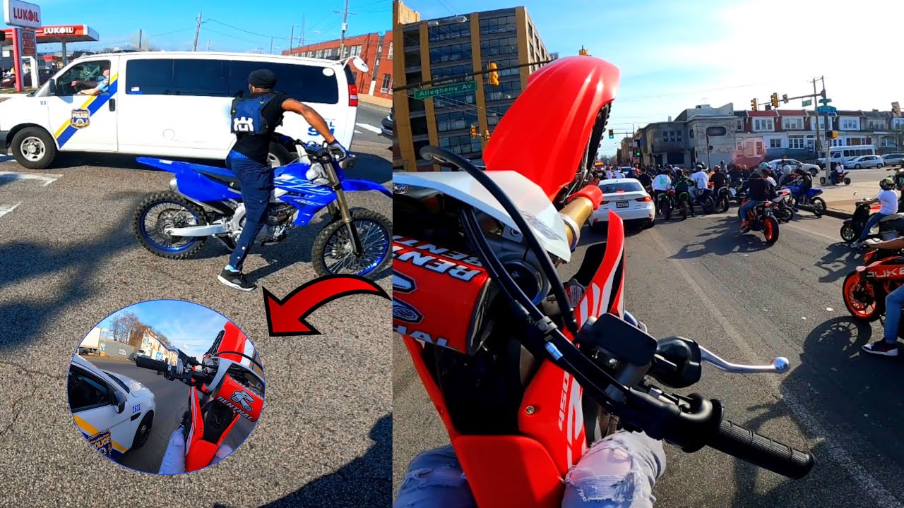 CRAZY PHILLY RIDEOUT OVER 500 BIKES!! *FIRST RIDEOUT ON CRF450R*