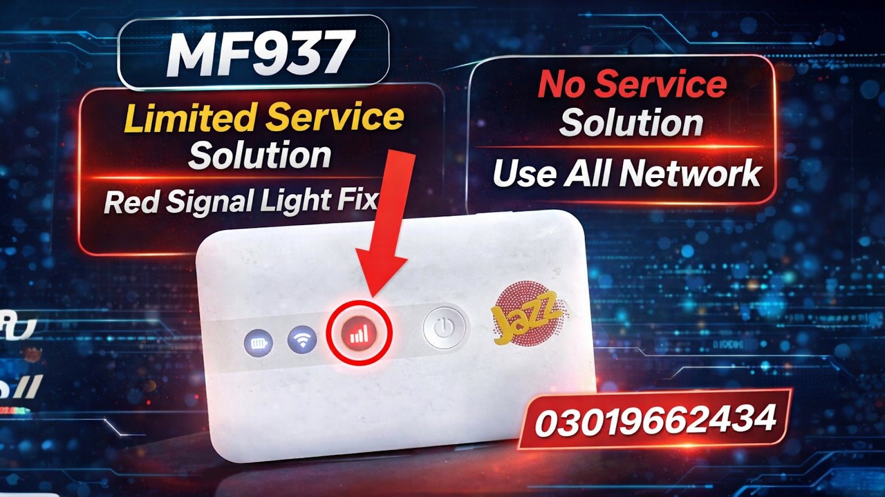 Jazz MF937 Limited Service No Service Problem Permanent Fix With Online Remotely Service Available