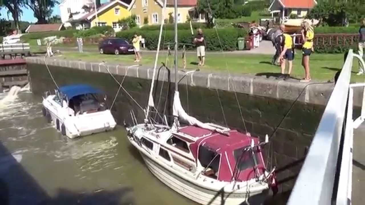 Inde i G&oslash;ta kanalens sluser