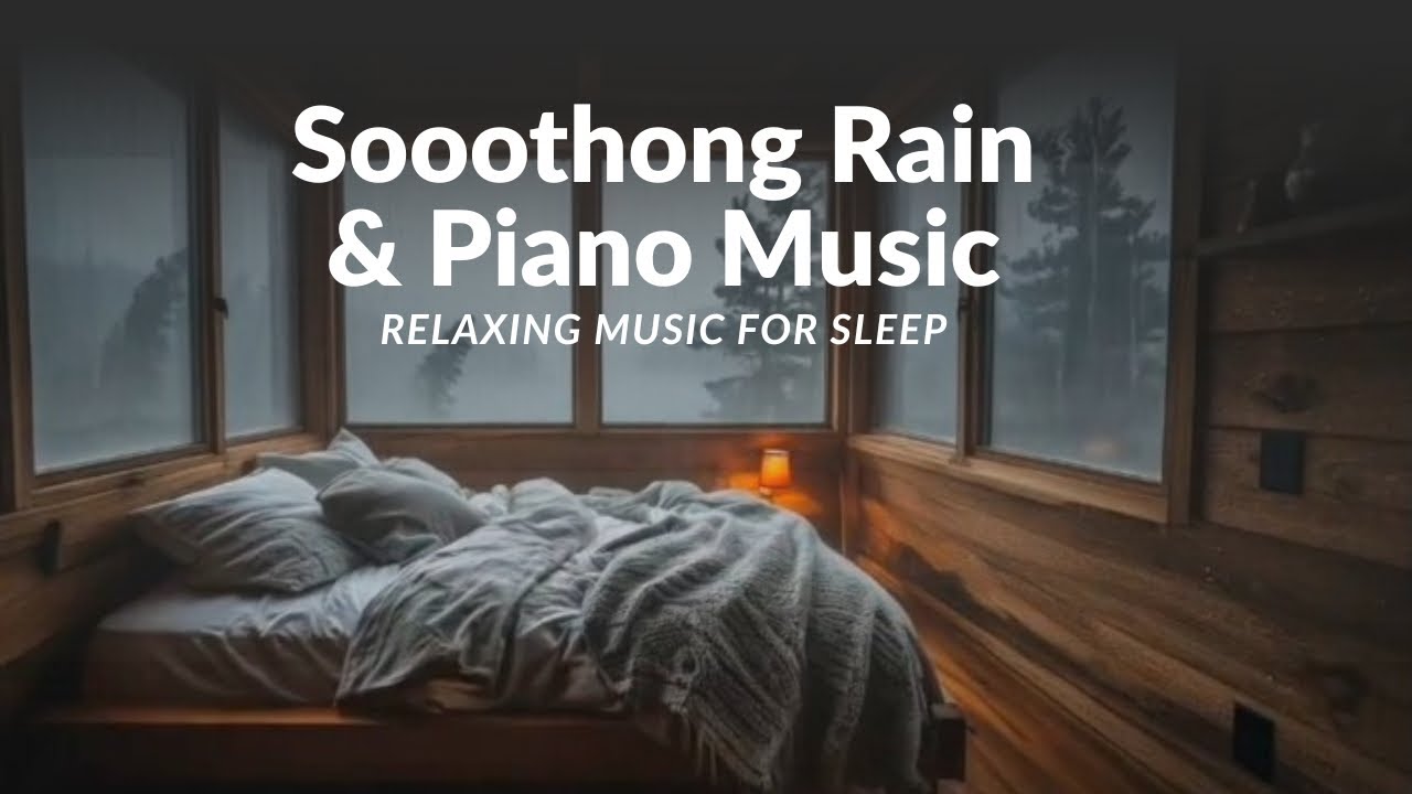Peaceful Night 🌙 Piano & Rain Sounds for Anxiety, Stress Relief & Sleep