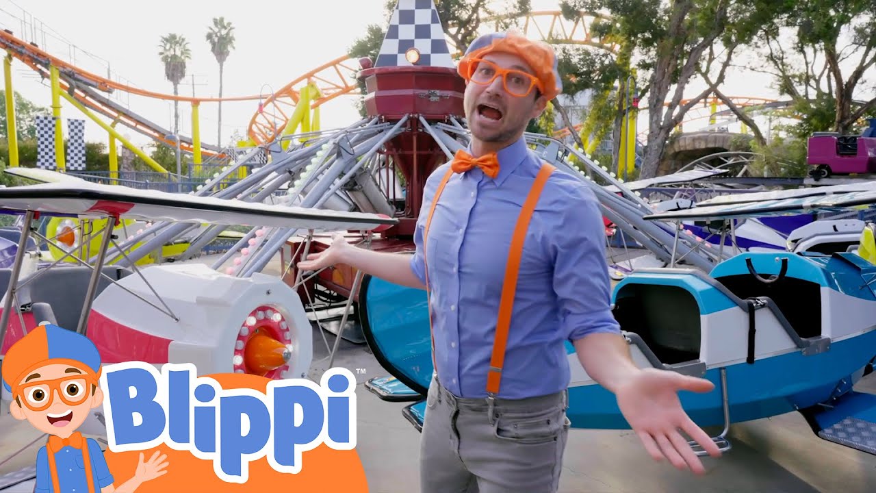Blippi Explores the Adventure City Amusement Park! | Educational Kids Cartoons | Party Playtime!