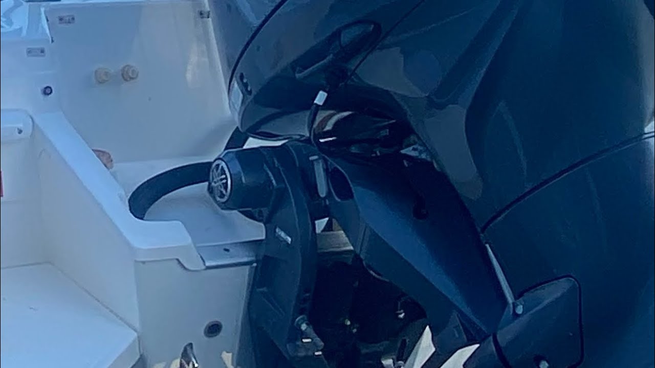 New Yamaha 150hp with integrated hydraulic steering installed on a pair of Haines Hunters. F150XC