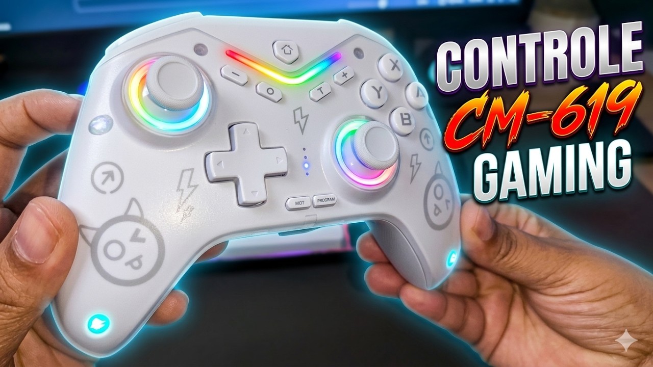 Controle Wireless CM-619 com Teclas EXTRAS e PROGRAMÁVEIS (PC / SWITCH / ANDROID / IOS)