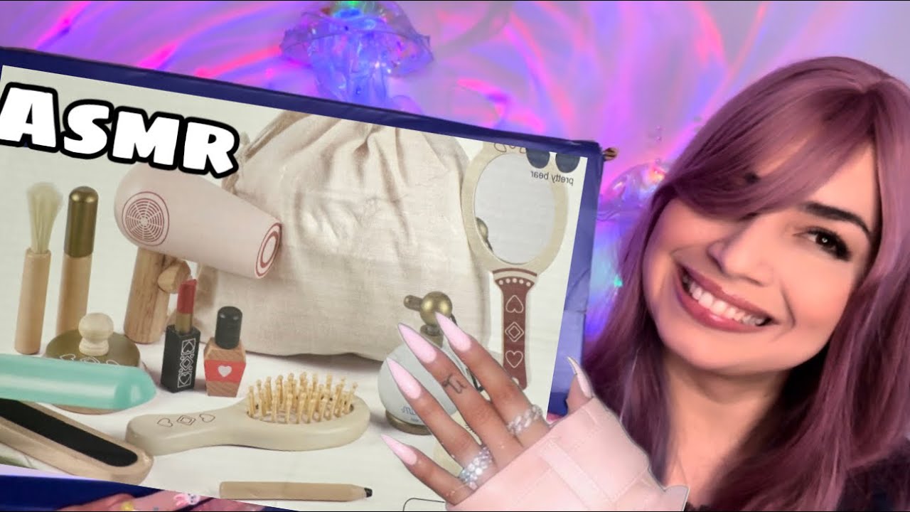 Asmr - Maquiagem de madeira no seu rosto de madeira - cuidados nas unhas e cabelos